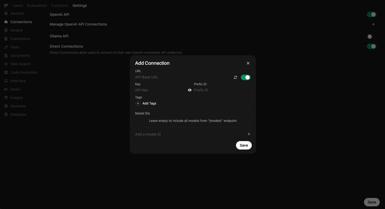 OpenAI-Verbindungsbildschirm